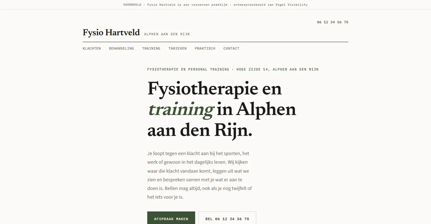Voorbeeld van ontwerprichting F, redactioneel en precies